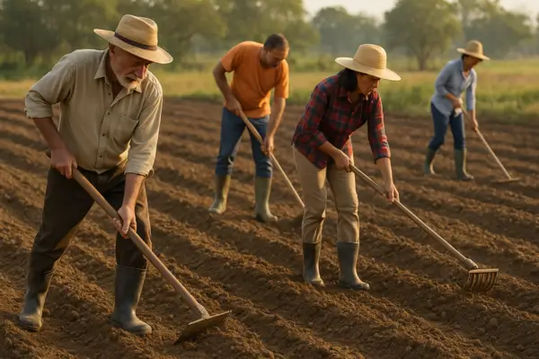 Técnicas manuais de preparo da terra que reduzem o esforço físico e otimizam a sequência do trabalho rural