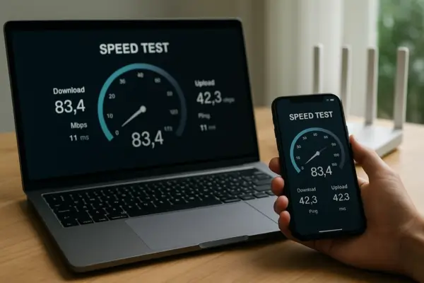 Teste de velocidade de internet